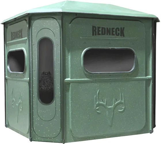 Redneck 6'x7' Big Country Platinum 360 blind in green, three-quarter view.