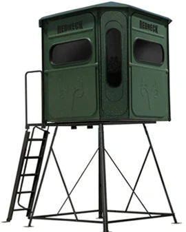 Green 6'x6' Buck Palace Platinum 360 on an optional tower stand with ladder.