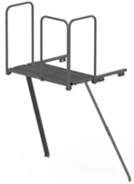 43 by 24 inch porch extension platform with handrails.